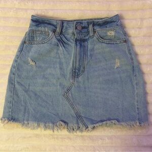 PacSun Light Blue Distressed Mini Skirt
